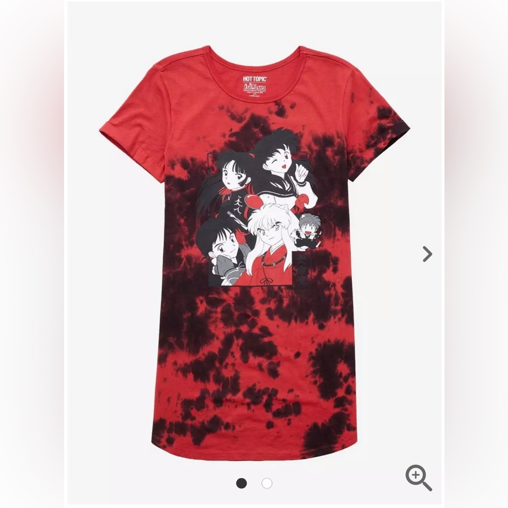 InuYasha Red & Black Tie-Dye T-Shirt Dress